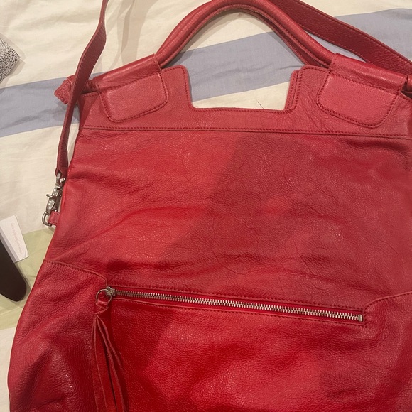 Foley+Corinna Mid City Red Leather fold over tote. - Picture 5 of 14